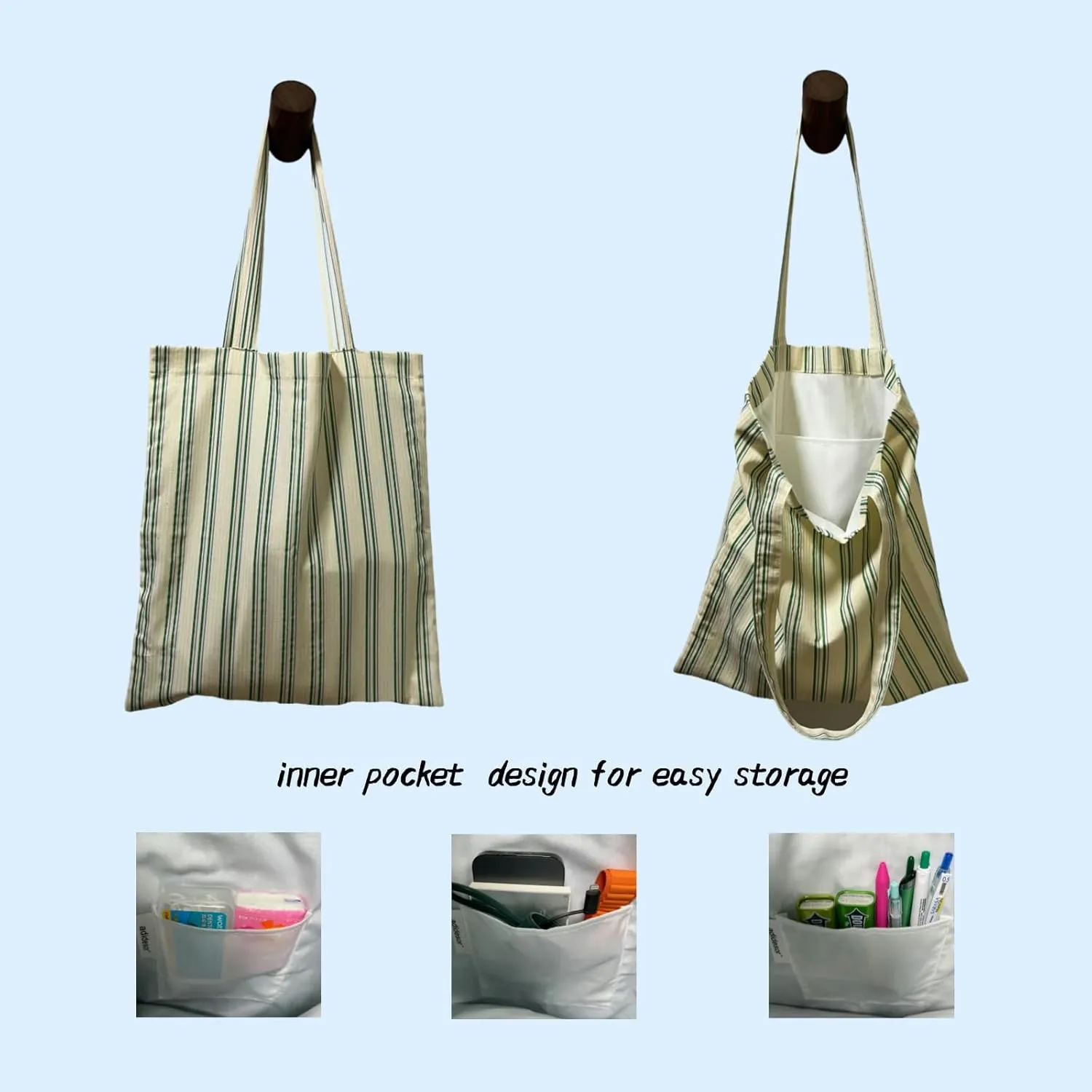 High-Density Cotton Stylish Shoulder Bag for Women, Reusable Tote Bag for Grocery, Shopping, Beach Bag
