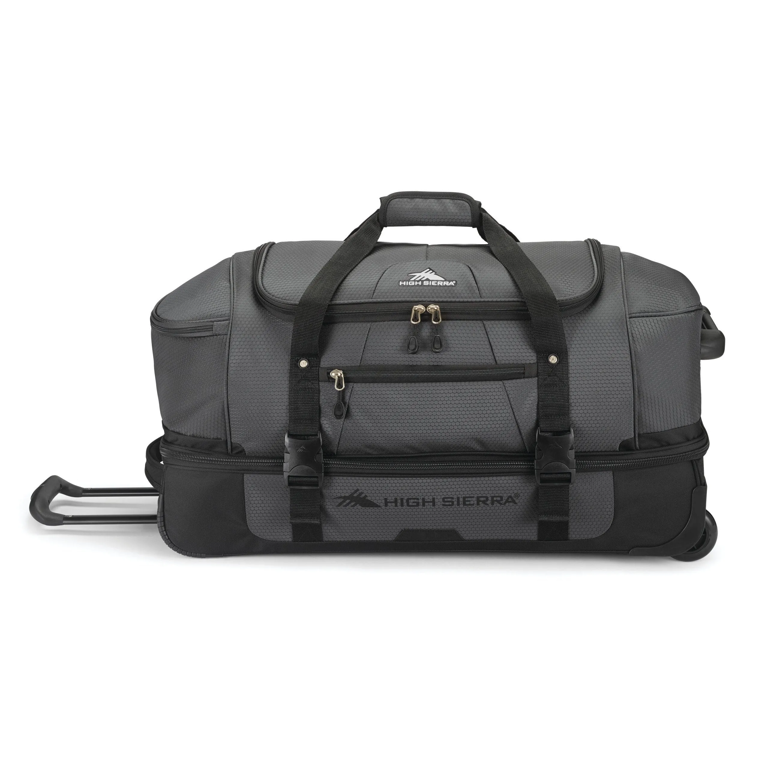 High Sierra Fairlead 28" Drop-Bottom Wheeled Duffel - Black/Grey