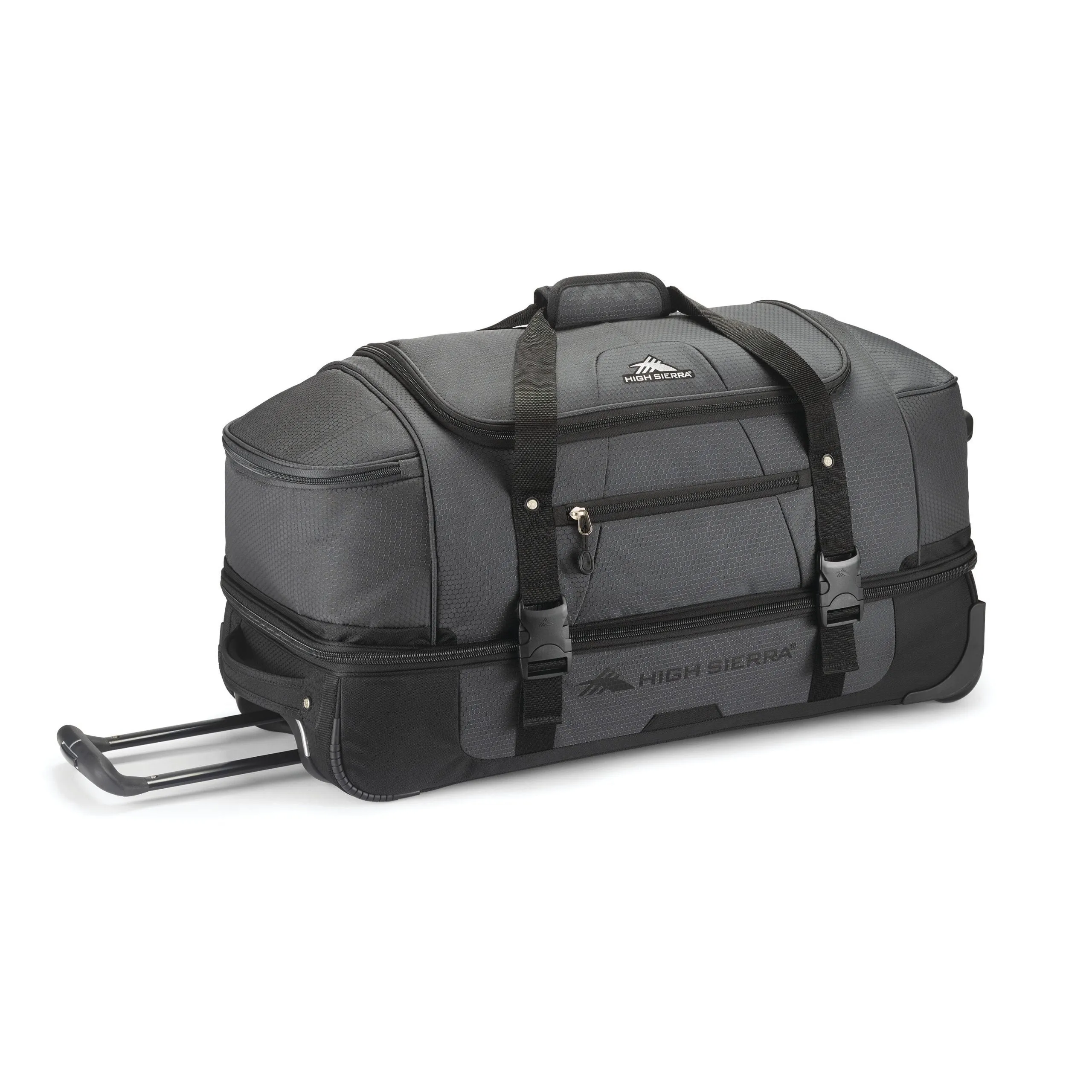 High Sierra Fairlead 28" Drop-Bottom Wheeled Duffel - Black/Grey
