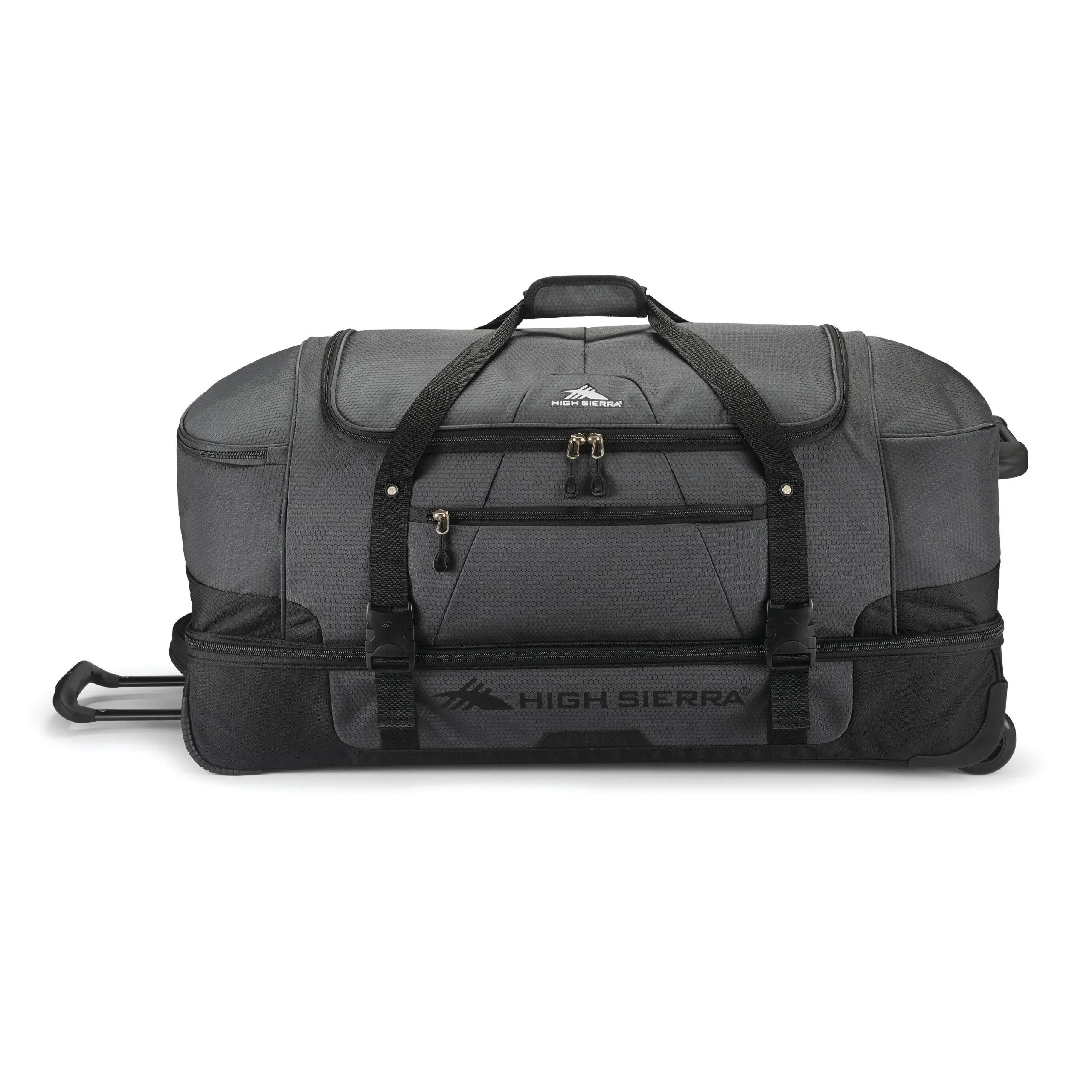 High Sierra Fairlead 34" Drop-Bottom Wheeled Duffel - Black/Grey