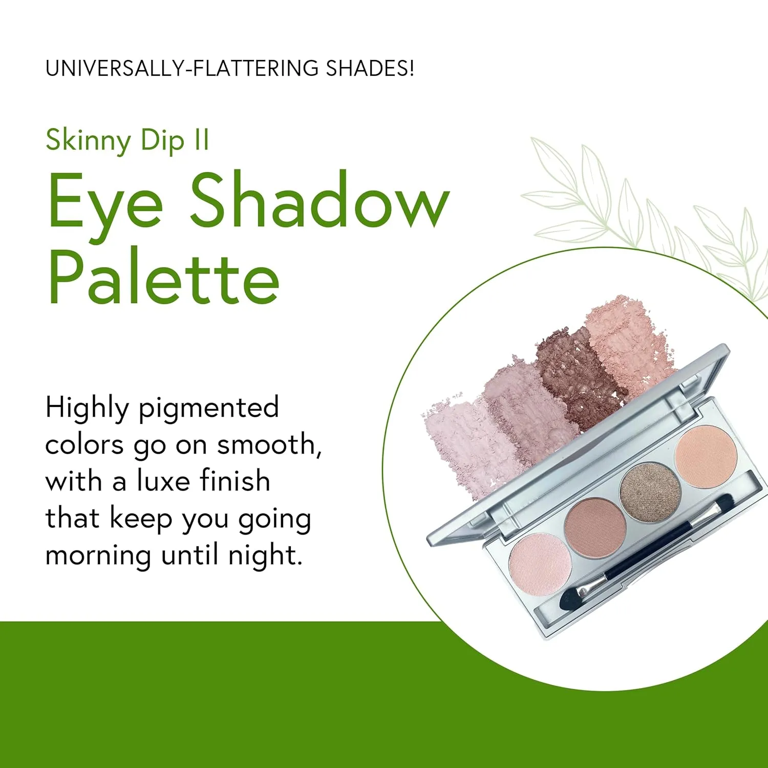Honeybee Gardens 'Skinny Dip II' Refillable Eye Shadow Palette : Natural Ingredients : Gluten Free : Vegan : Paraben Free
