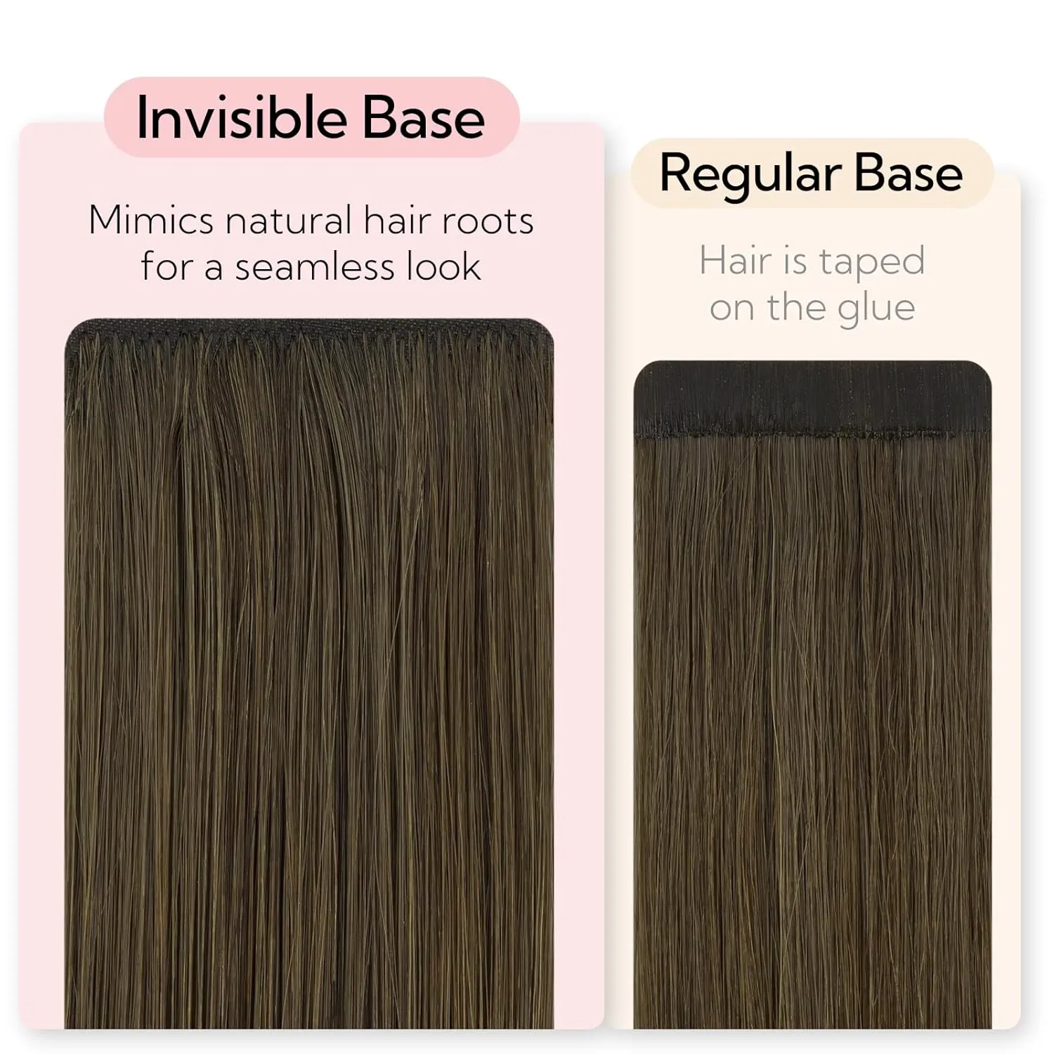 HOTBANANA Invisi Edge Tape in Hair Extensions Human Hair, 16inch 50g 20pcs Ombre Walnut Brown to Ash Brown and Bleach Invisible Tape in Extensions Straight Seamless Real Remy Hair Injected