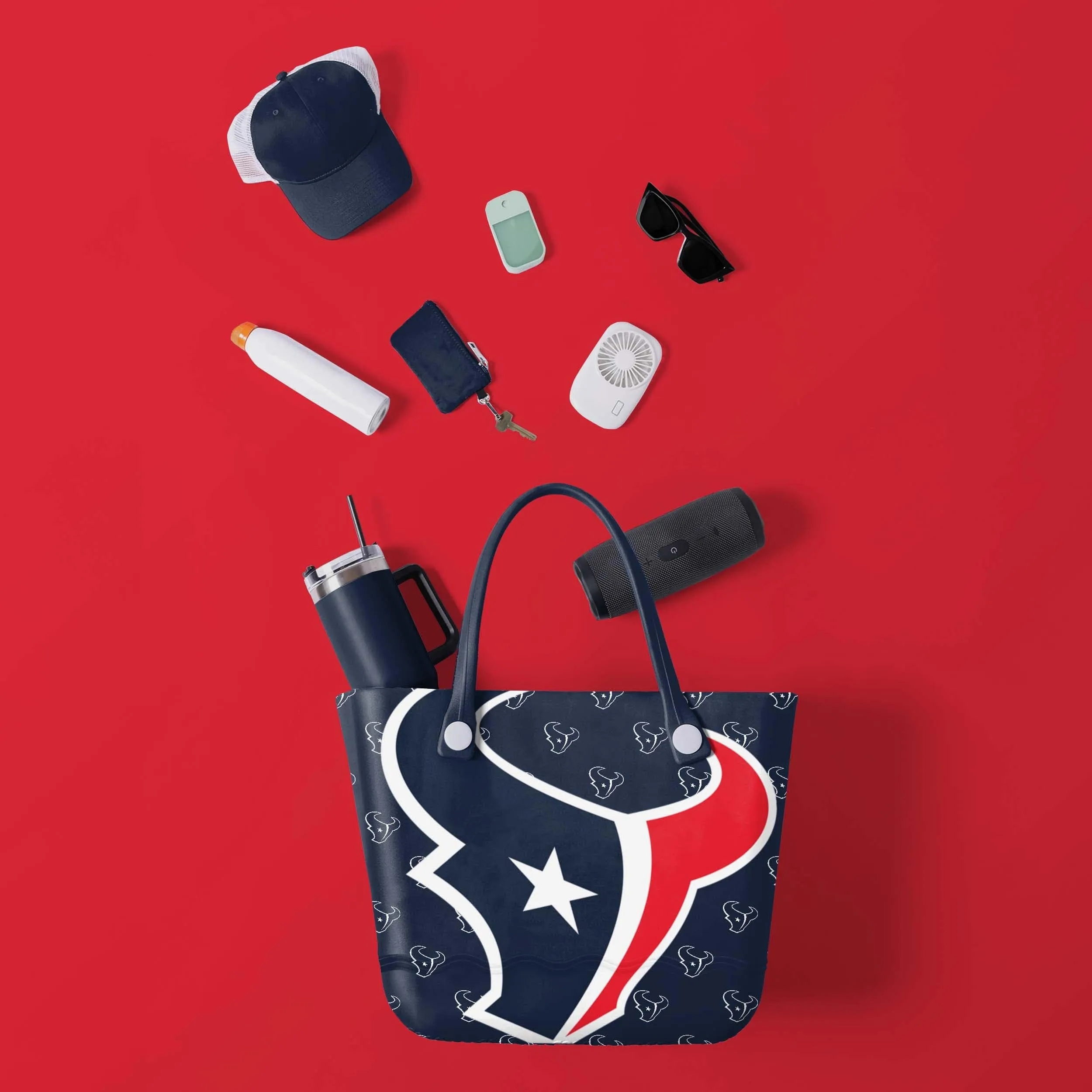 Houston Texans Big Logo Mini Print Tailgate Tote Bag