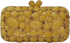 HUANG ZHUANG Agate Stones Evening Bags Wedding Crystal Clutch Women Party Handbag Glitter Rhinestone Purses Prom Bag