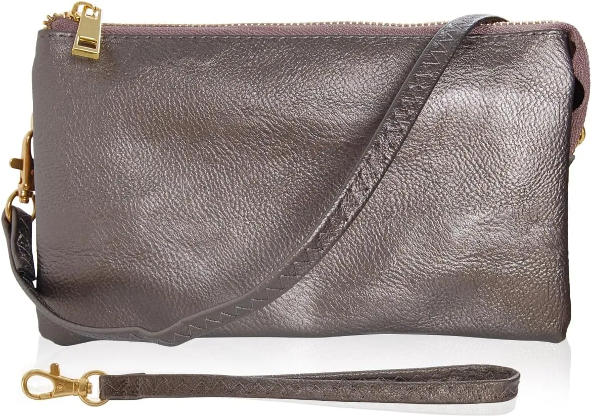 Humble Chic NY Vegan Leather Wristlet Purse for Women - Small Clutch Purse with Shoulder and Wrist Straps