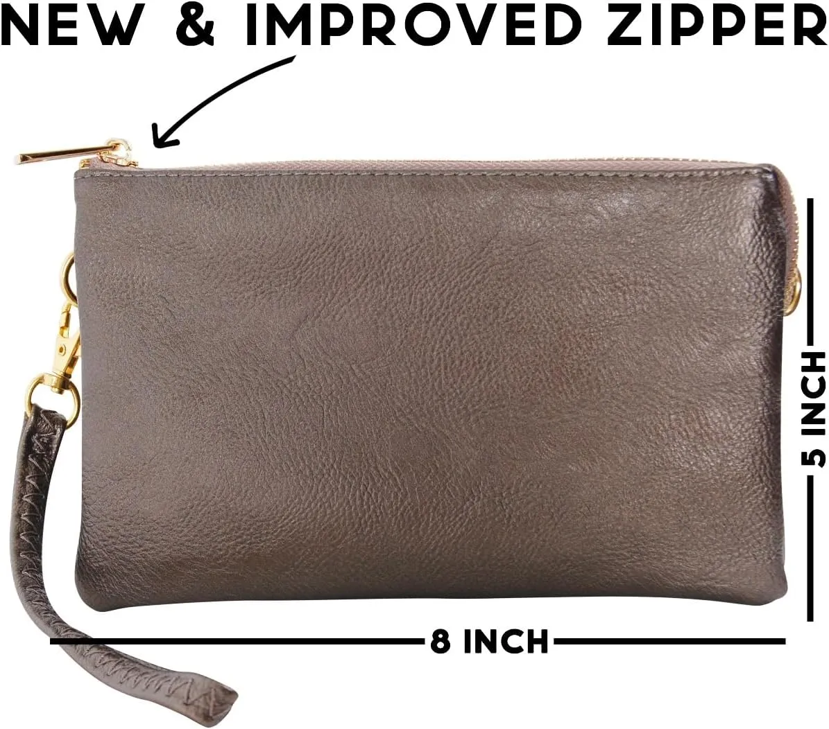 Humble Chic NY Vegan Leather Wristlet Purse for Women - Small Clutch Purse with Shoulder and Wrist Straps