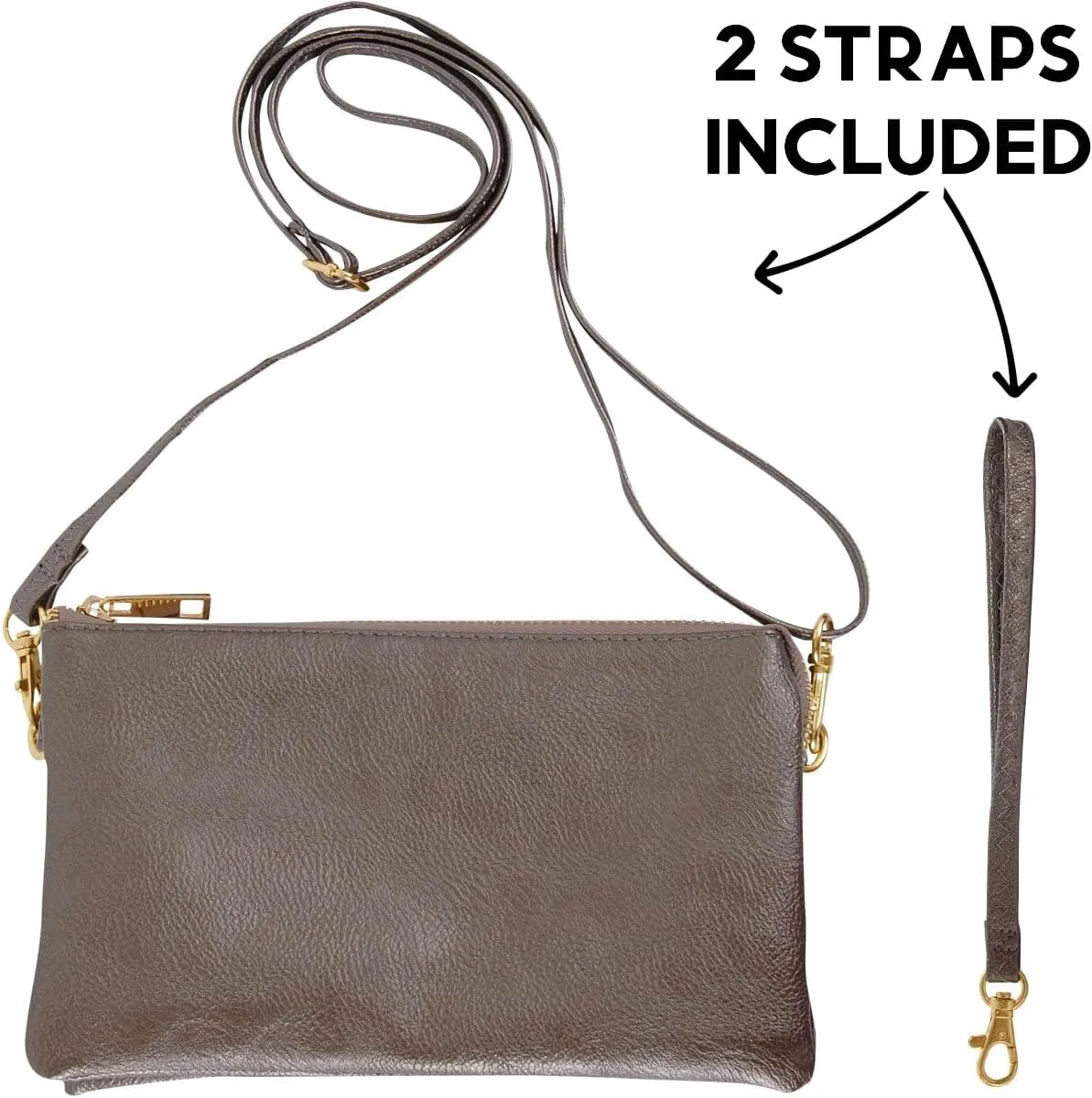 Humble Chic NY Vegan Leather Wristlet Purse for Women - Small Clutch Purse with Shoulder and Wrist Straps