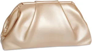 Huralona Dressy Pleated Vegan Leather Clutch Purse Bag for Women Super Chic Soft PU Evening Purse Handbag