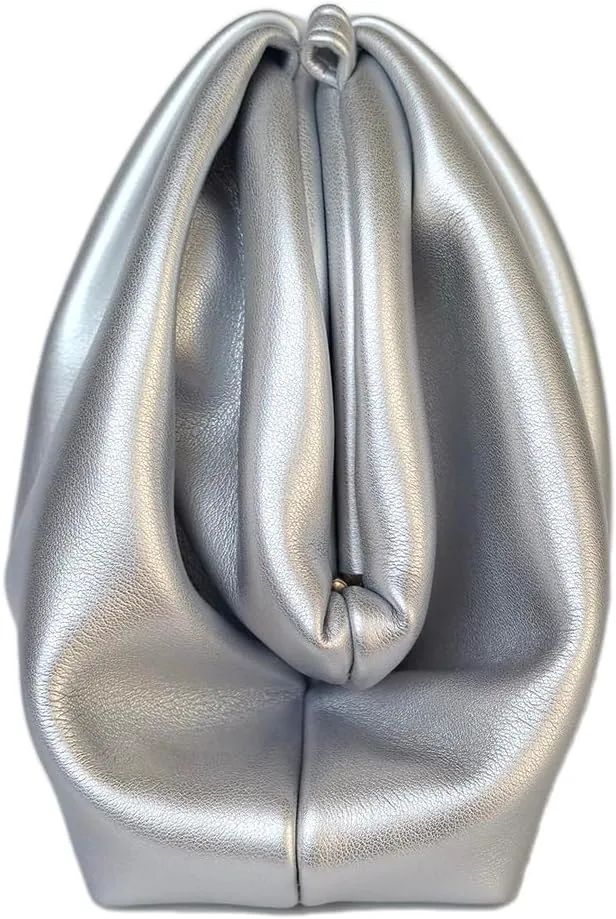 Huralona Dressy Pleated Vegan Leather Clutch Purse Bag for Women Super Chic Soft PU Evening Purse Handbag