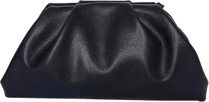 Huralona Dressy Pleated Vegan Leather Clutch Purse Bag for Women Super Chic Soft PU Evening Purse Handbag