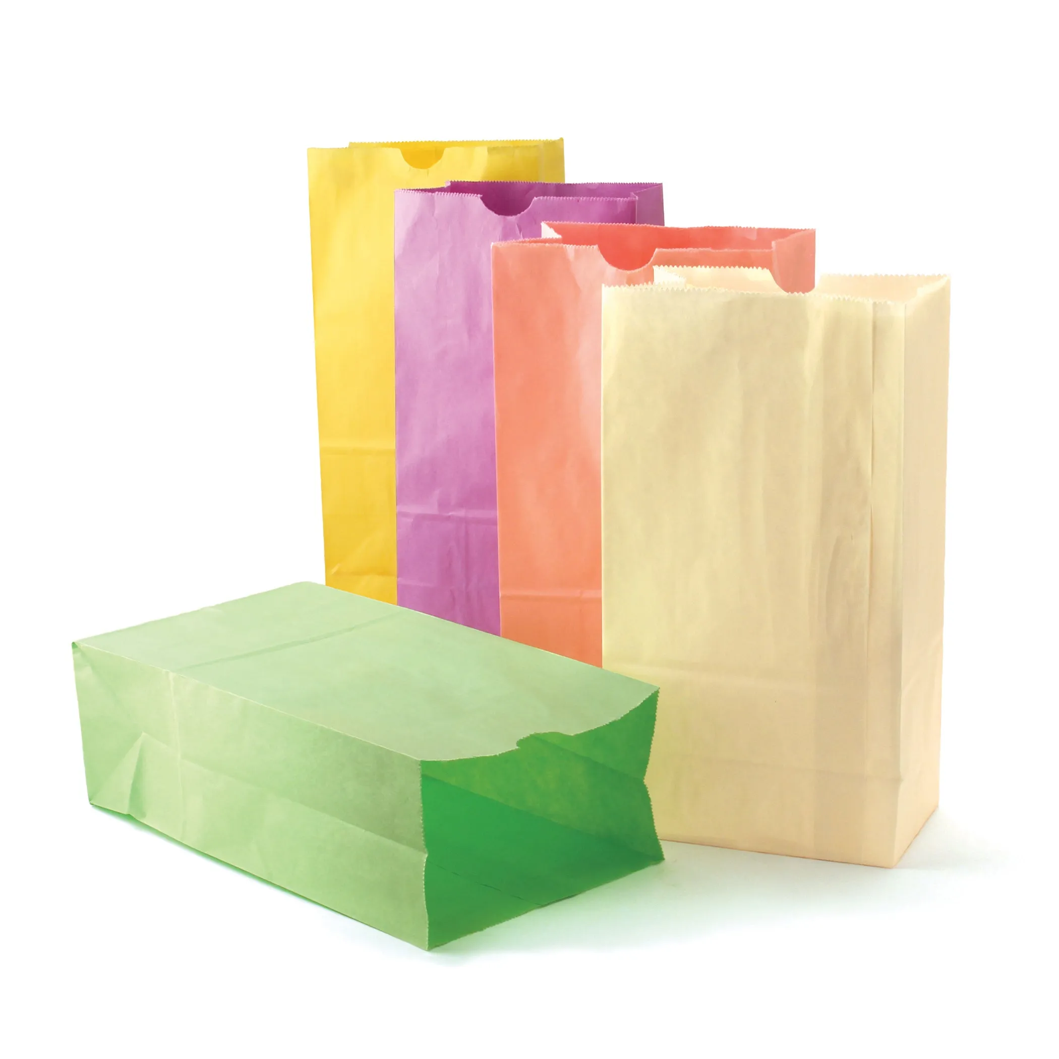 Hygloss Products Gusseted Bags - 6# Pastel