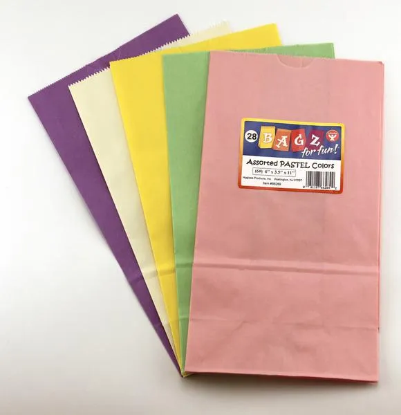 Hygloss Products Gusseted Bags - 6# Pastel