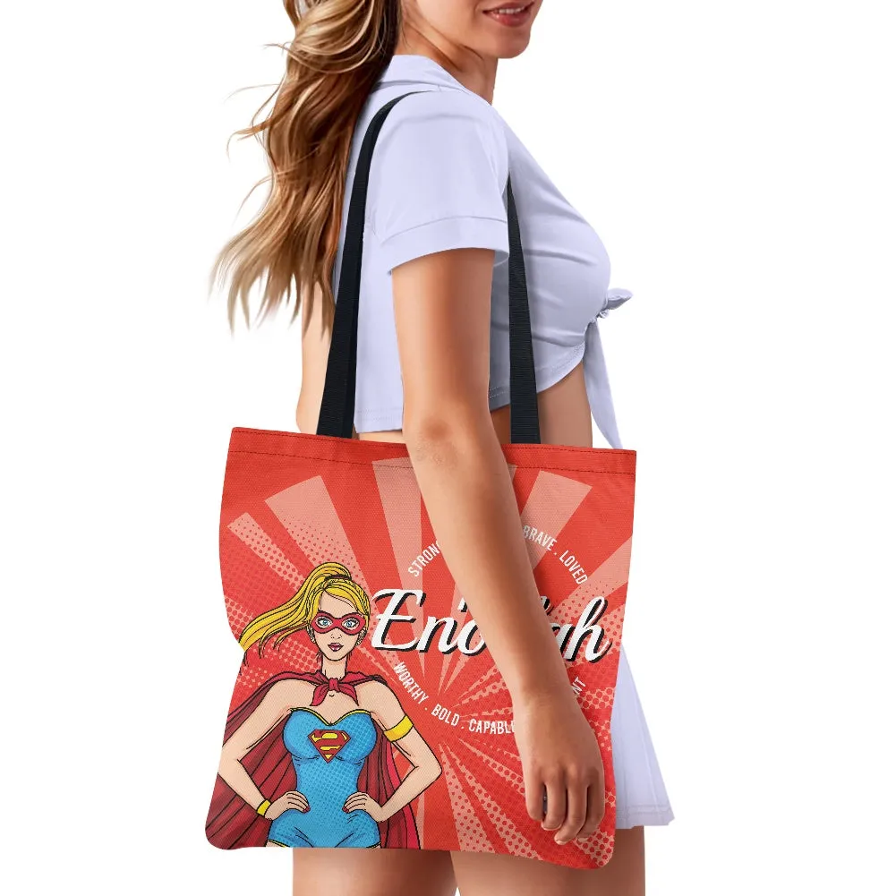 I Am Enough Superhero Empowerment Cloth Tote Bag