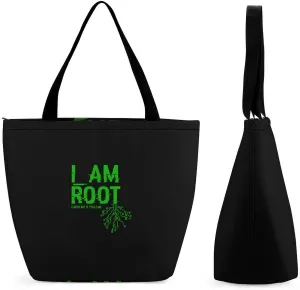 I Am Root Women's Reusable Shopping Bags Foldable Tote Bag Lightweight Handbag for Work Travel