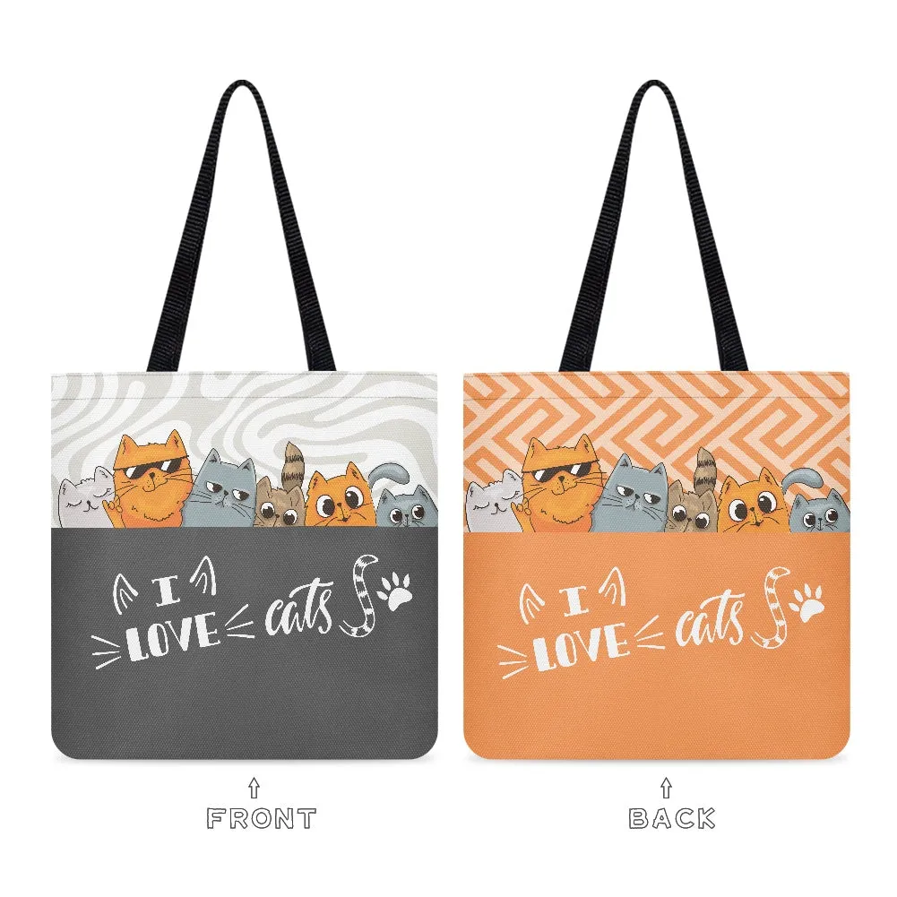 I Love Cats Crew Cloth Tote Bag