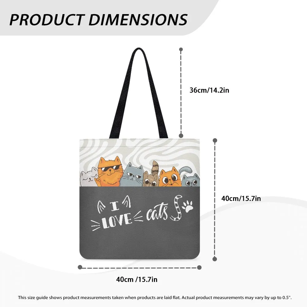 I Love Cats Crew Cloth Tote Bag