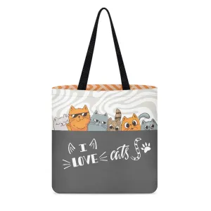 I Love Cats Crew Cloth Tote Bag