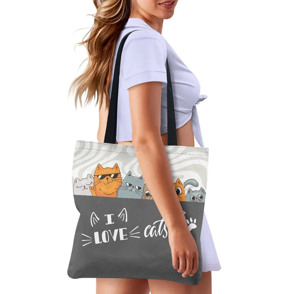 I Love Cats Crew Cloth Tote Bag