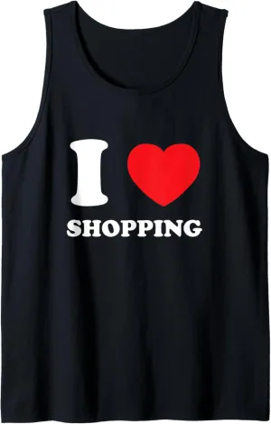 I Love Heart Shopping Shoes Dresses Clothes Handbag Purse Tank Top