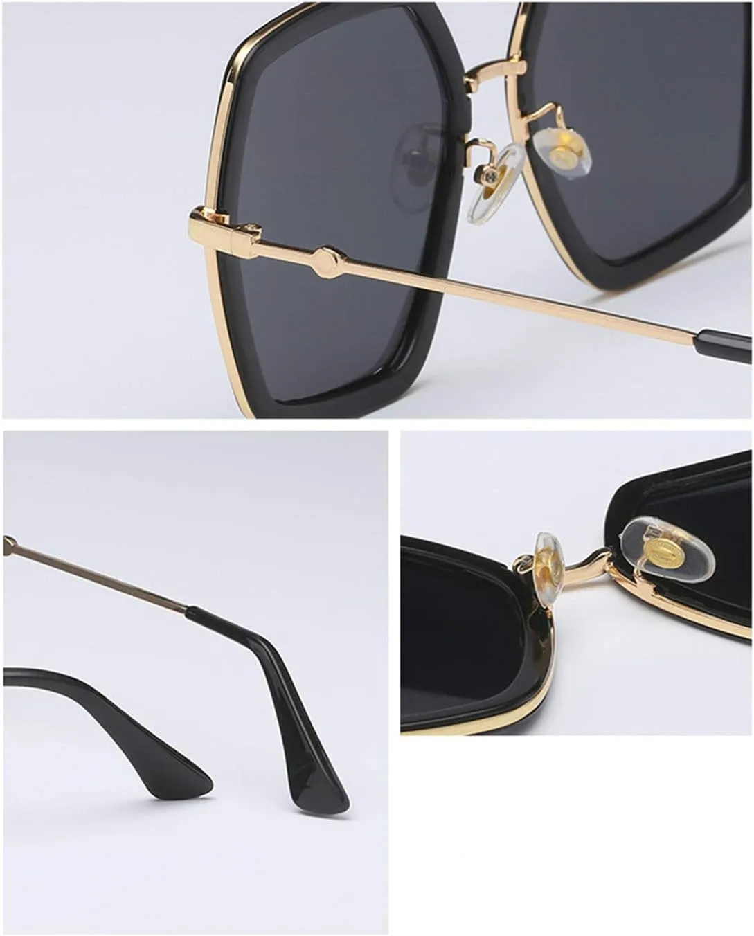 iKANOO Oversized Sunglasses for Women Men Fashion 70s Disco Glasses Hexagon Inspired Designer Red Green Shades