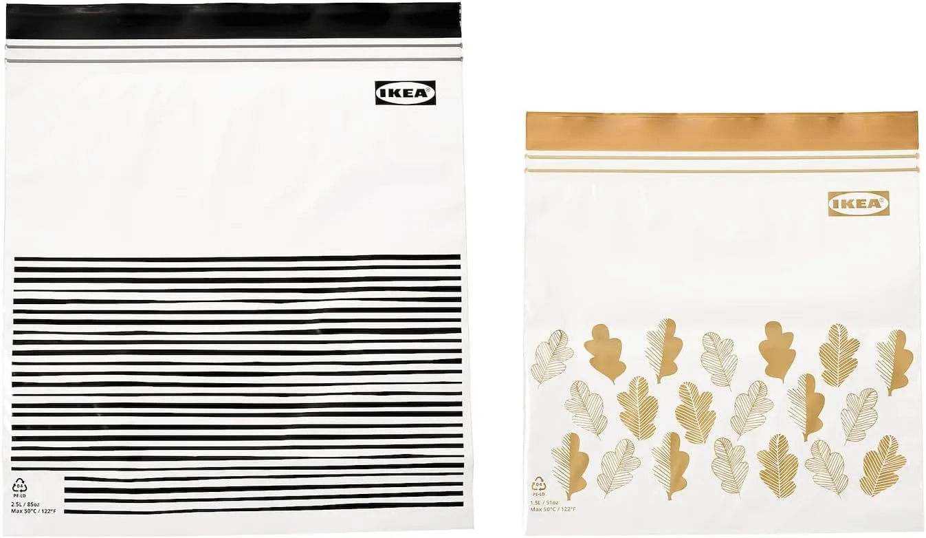 IKEA 50 resealable bags (ISTAD) - GREY - ziplock - food freezer sandwich bags - 25 x 1.2L   25 x 2.5L …