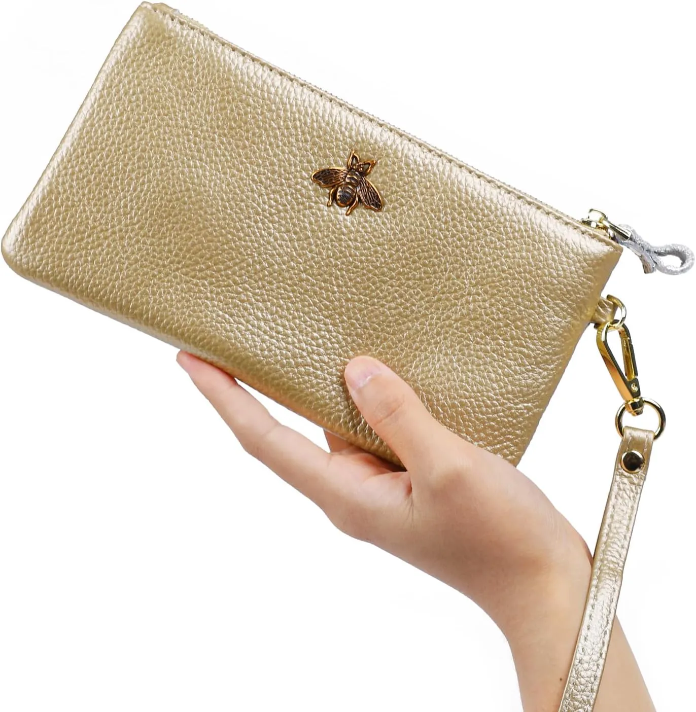 imeetu Women's Wristlet Clutch Purse Leather Cell Phone Wallet Handbag with Wrist Strap