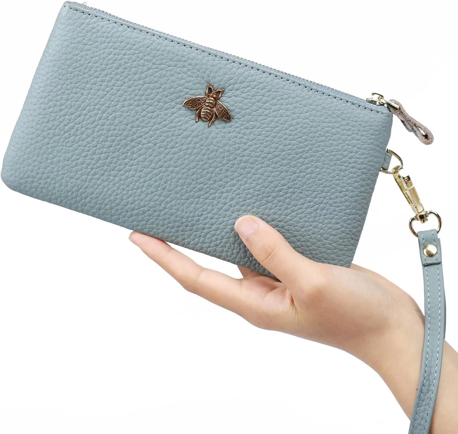 imeetu Women's Wristlet Clutch Purse Leather Cell Phone Wallet Handbag with Wrist Strap