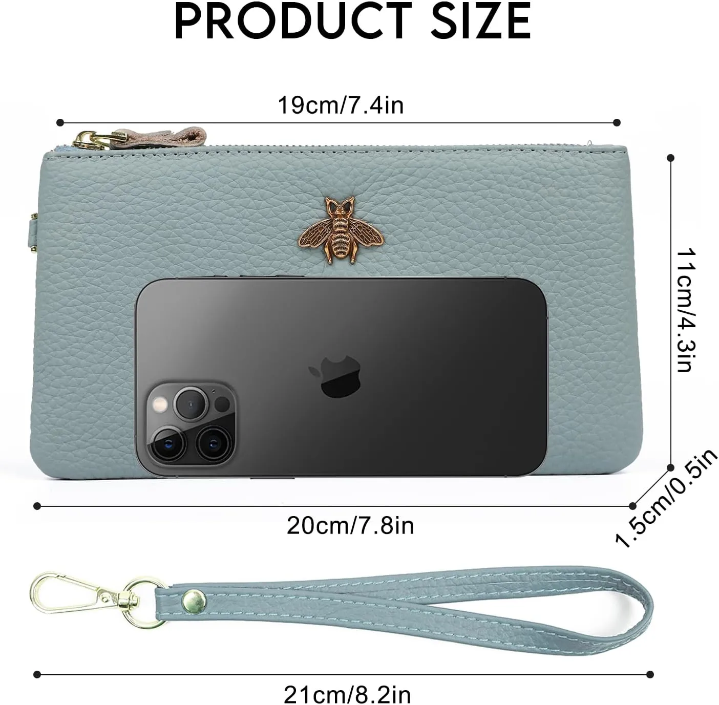 imeetu Women's Wristlet Clutch Purse Leather Cell Phone Wallet Handbag with Wrist Strap