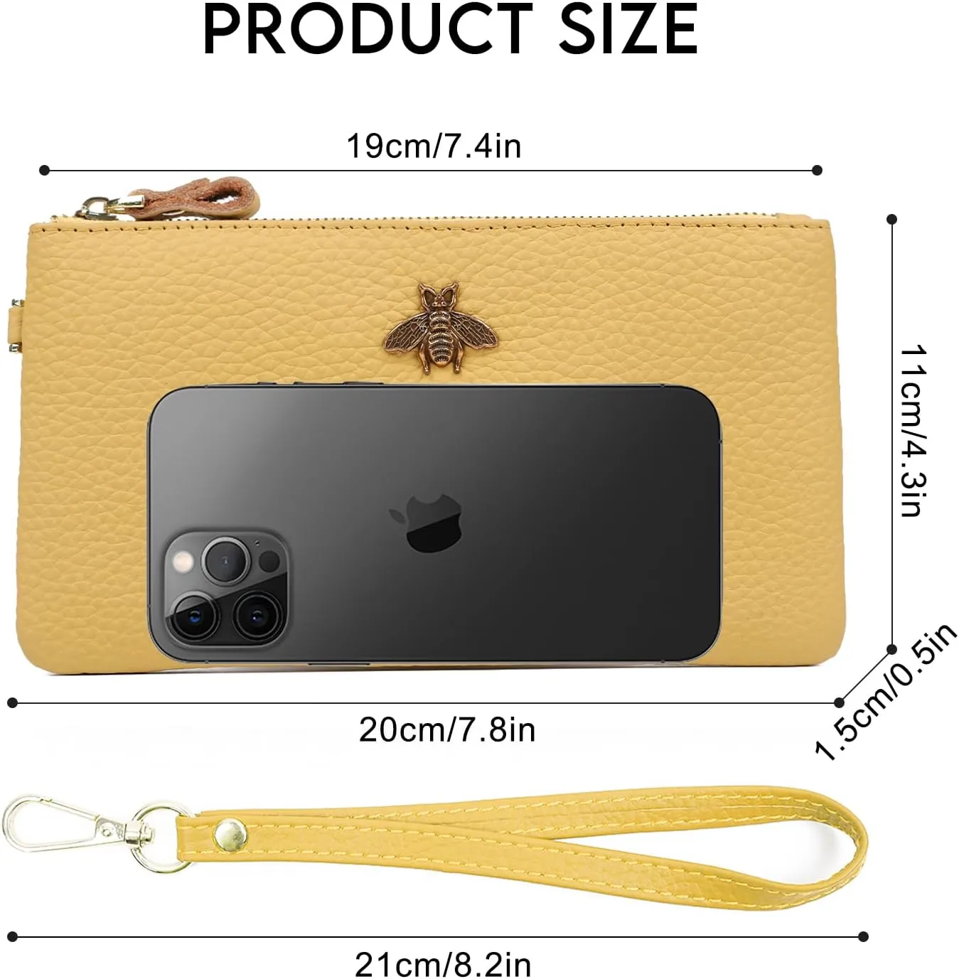 imeetu Women's Wristlet Clutch Purse Leather Cell Phone Wallet Handbag with Wrist Strap