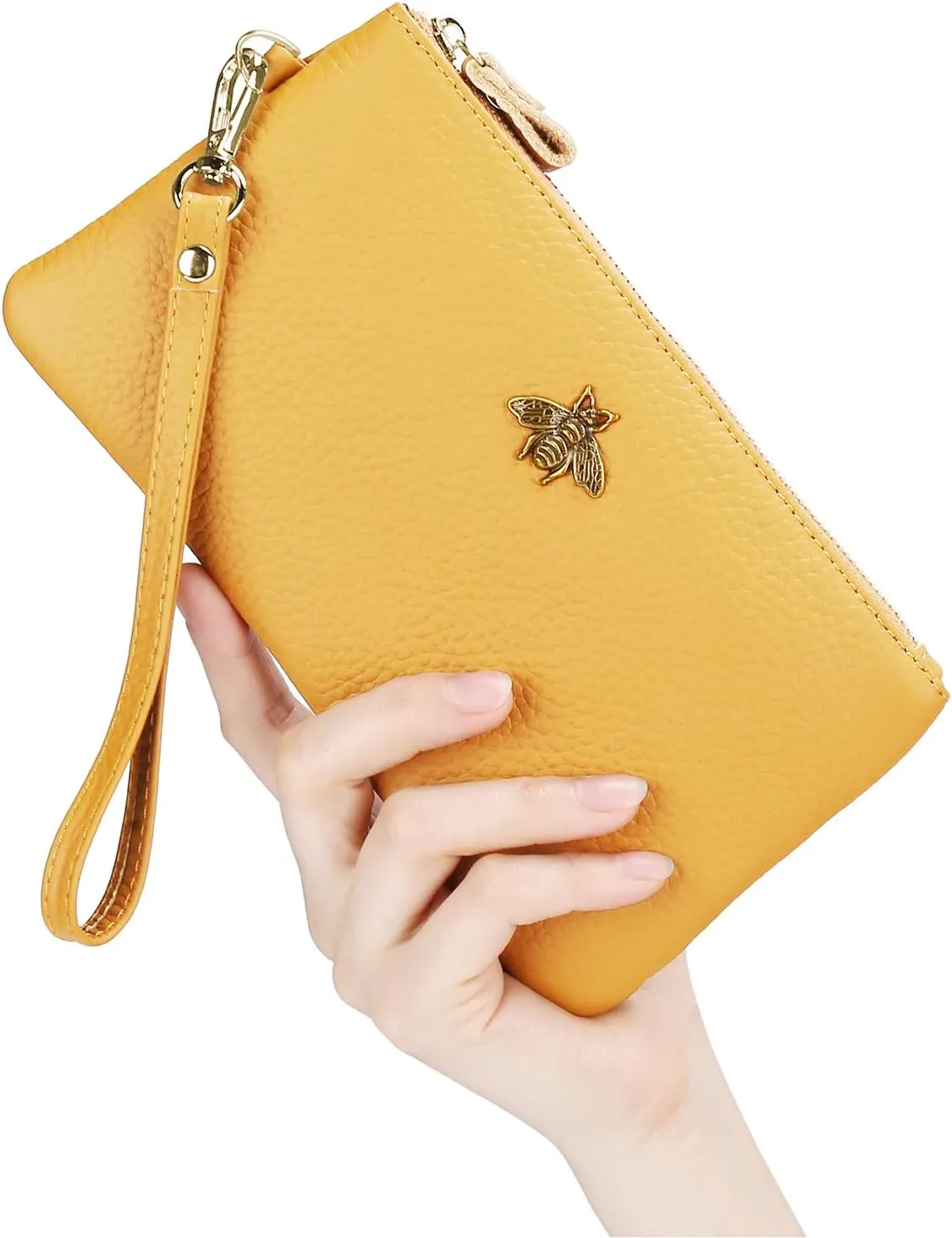 imeetu Women's Wristlet Clutch Purse Leather Cell Phone Wallet Handbag with Wrist Strap
