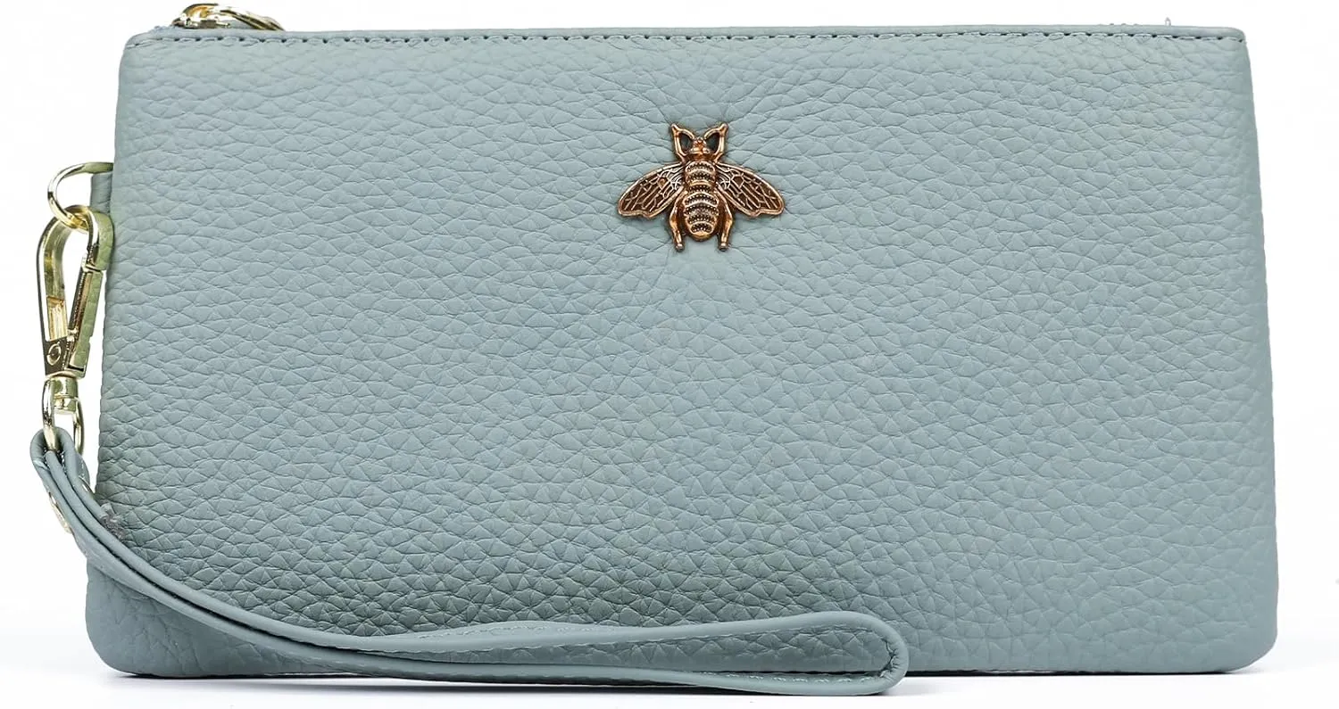 imeetu Women's Wristlet Clutch Purse Leather Cell Phone Wallet Handbag with Wrist Strap