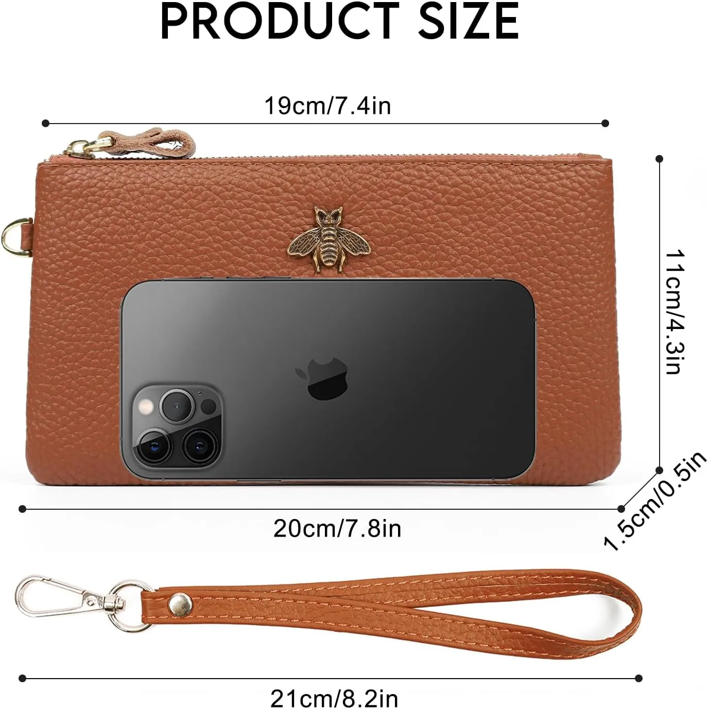 imeetu Women's Wristlet Clutch Purse Leather Cell Phone Wallet Handbag with Wrist Strap