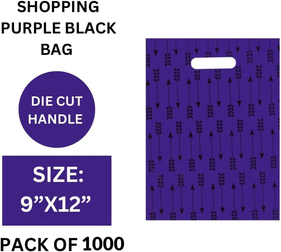 Infinite Pack Reusable Printed Plastic Merchandise Retail Shopping Bags for Boutiques, Stores and Malls