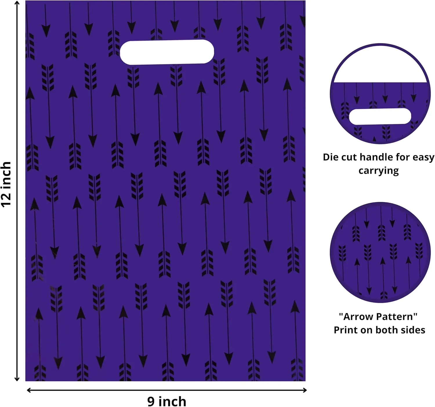 Infinite Pack Reusable Printed Plastic Merchandise Retail Shopping Bags for Boutiques, Stores and Malls
