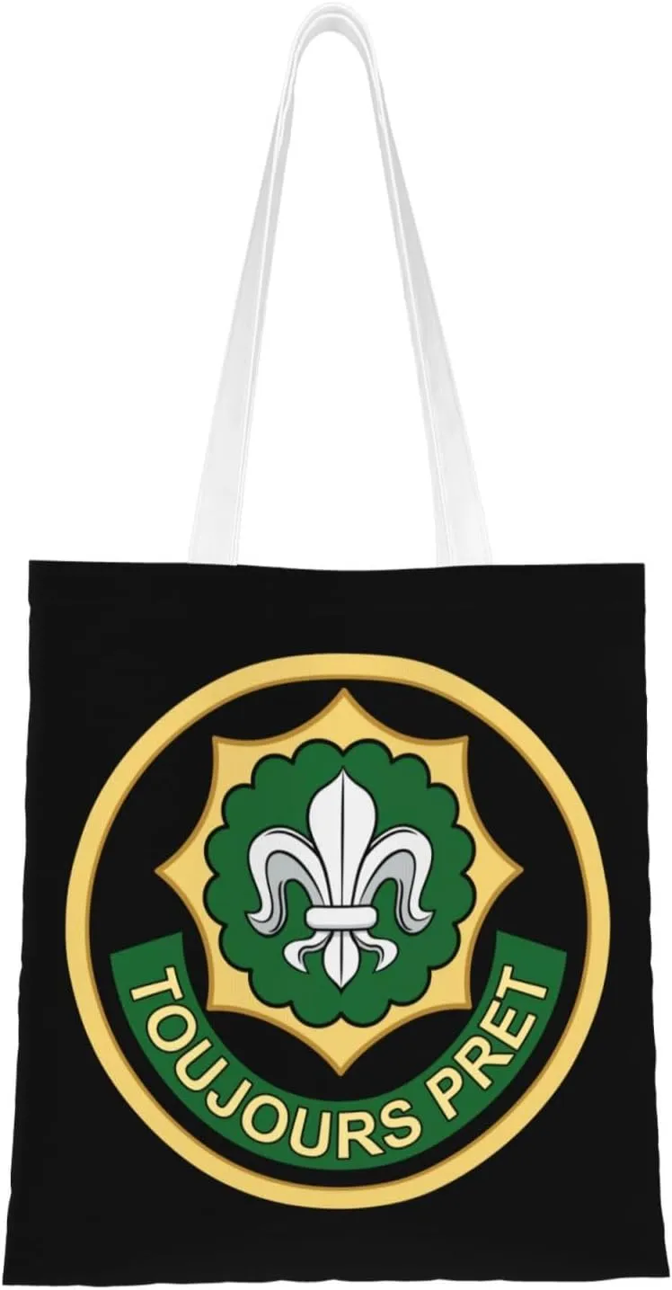 Insignia Usa Army 2Nd Cavalry Regiment V1 Tote Bag for Women Canvas Shopping Bags Reusable Large Capacity Casual Shoulder Handbags Grocery Bags DIY Gift Bags