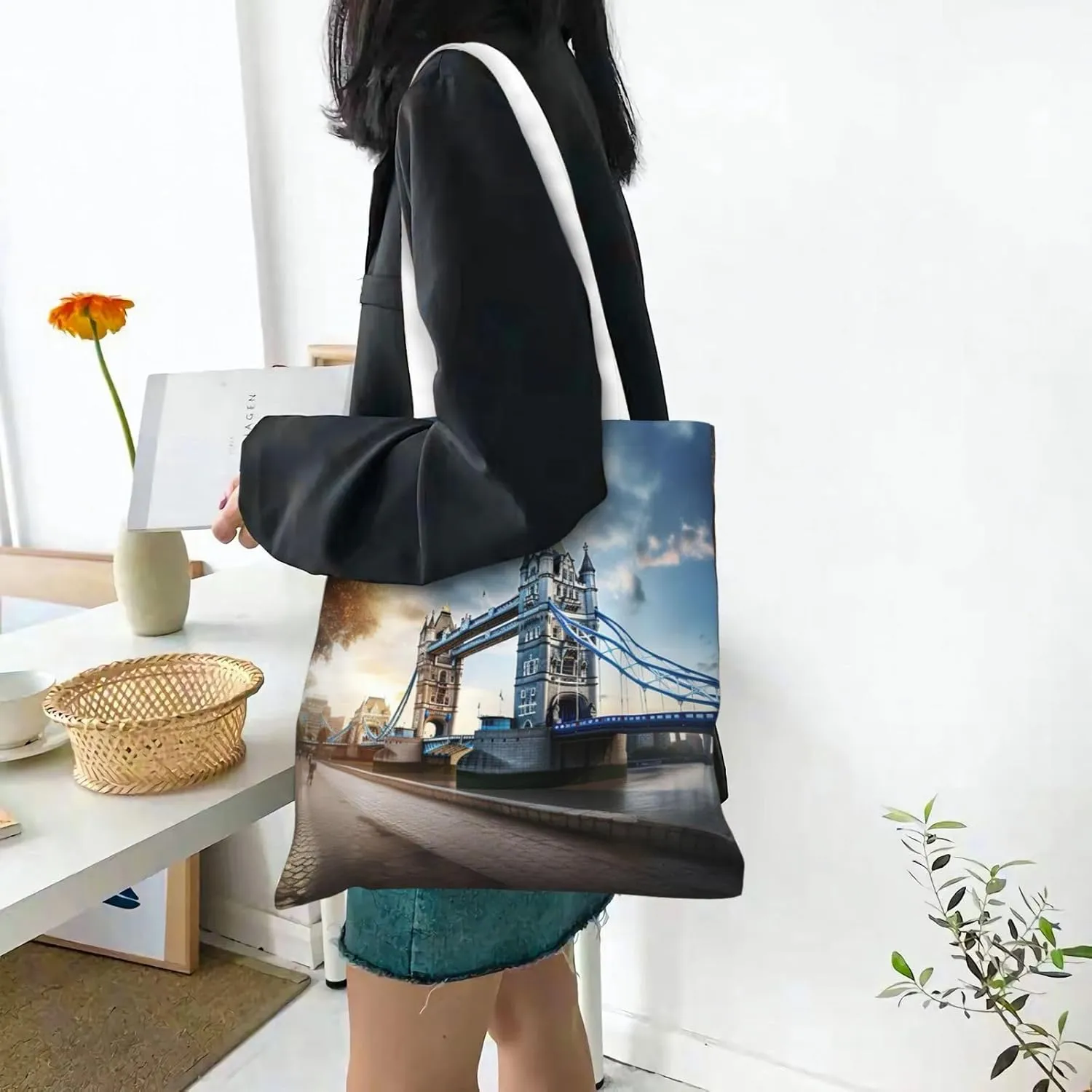 Ireland Sunset Seascape Reusable Canvas Shopping Bag-Multifunctional Tote Bag, Suitable For Shopping Daily Travel