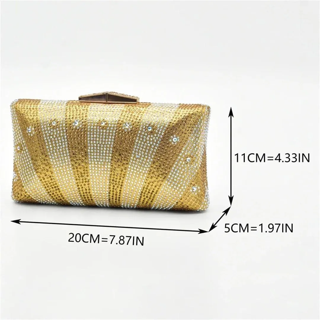 Italian Crafted Square Toe Rhinestone Heels Clutch Set African Womens Wedding Banquet Luxury Footwear