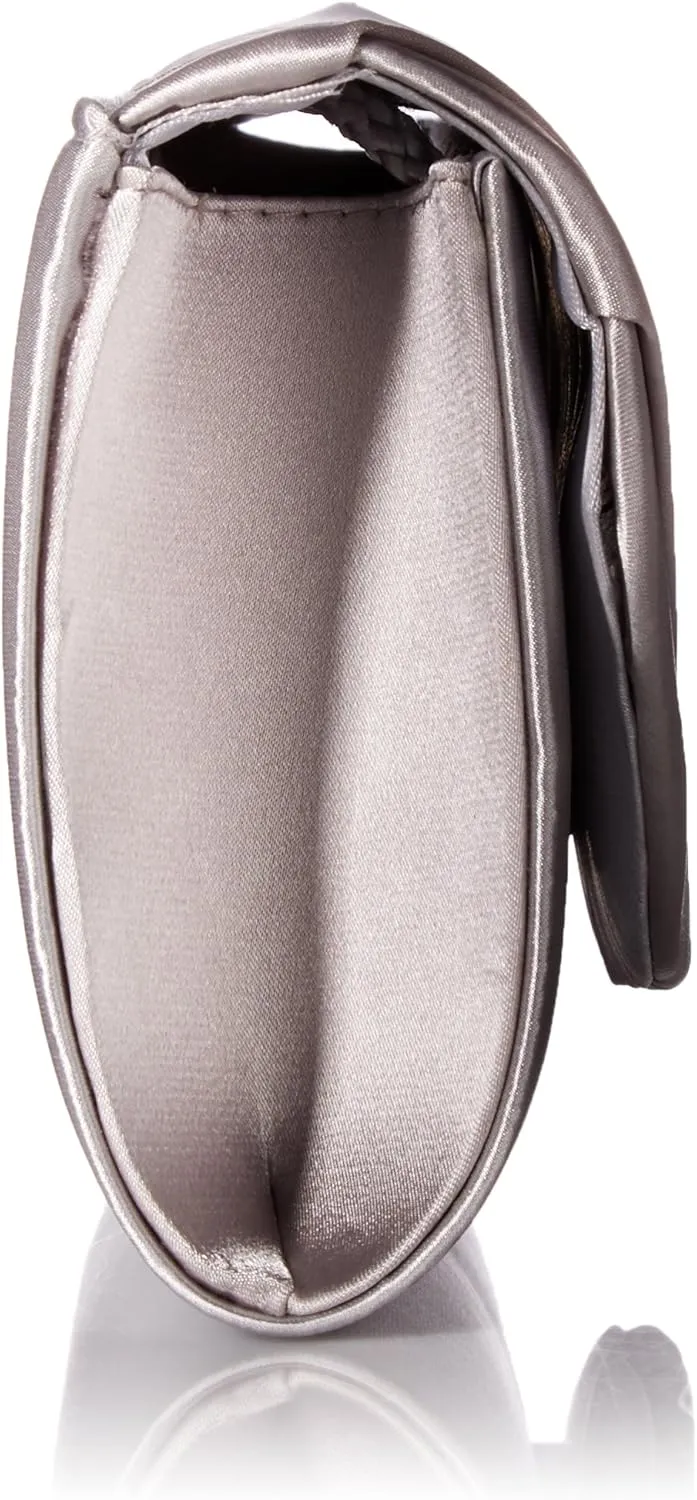 Jessica McClintock Angel Satin Tuxedo Flap Evening Clutch