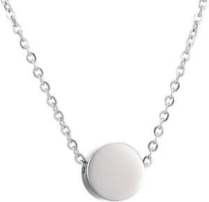 JIAHATE Dot Necklace,Women Dainty Circle Necklace Tiny Disc Slider Charm Stainless Steel Minimalist Circle Petite Dot jewelry