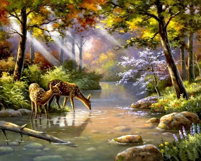 Jigsaw Puzzle for Adults Deer in Jungle Challenging Educational Fun Family Activities Games Toys Gifts Wooden Puzzles 1000 Piece