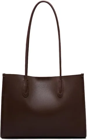 JIUFENG Genuine Leather Tote Bag for Women, Womens Casual Shoulder Bag Clutch Handbag for Shopping Work Travel