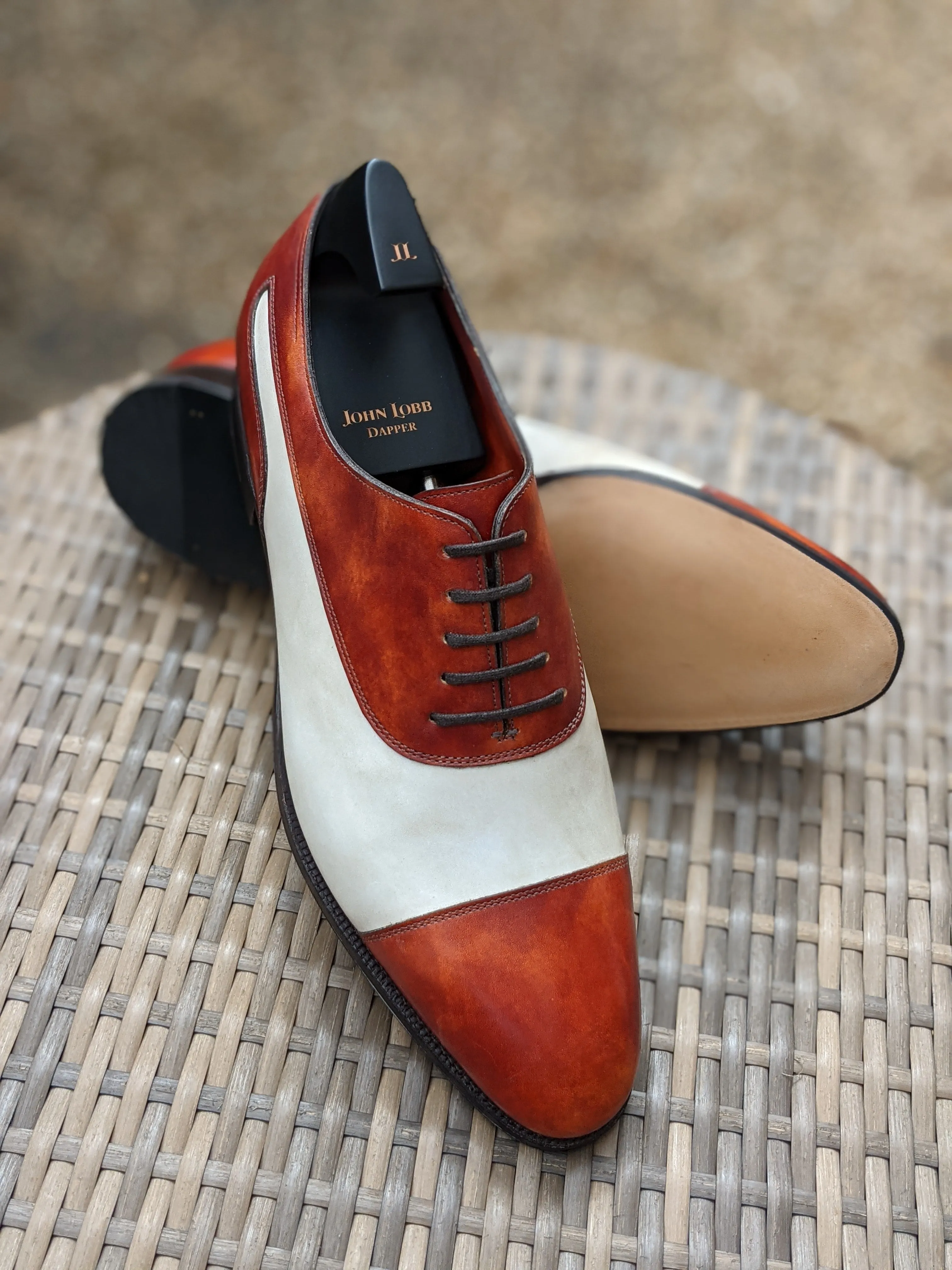 John Lobb - Stafford - Misty & White Calf - UK10.5 - EE fitting