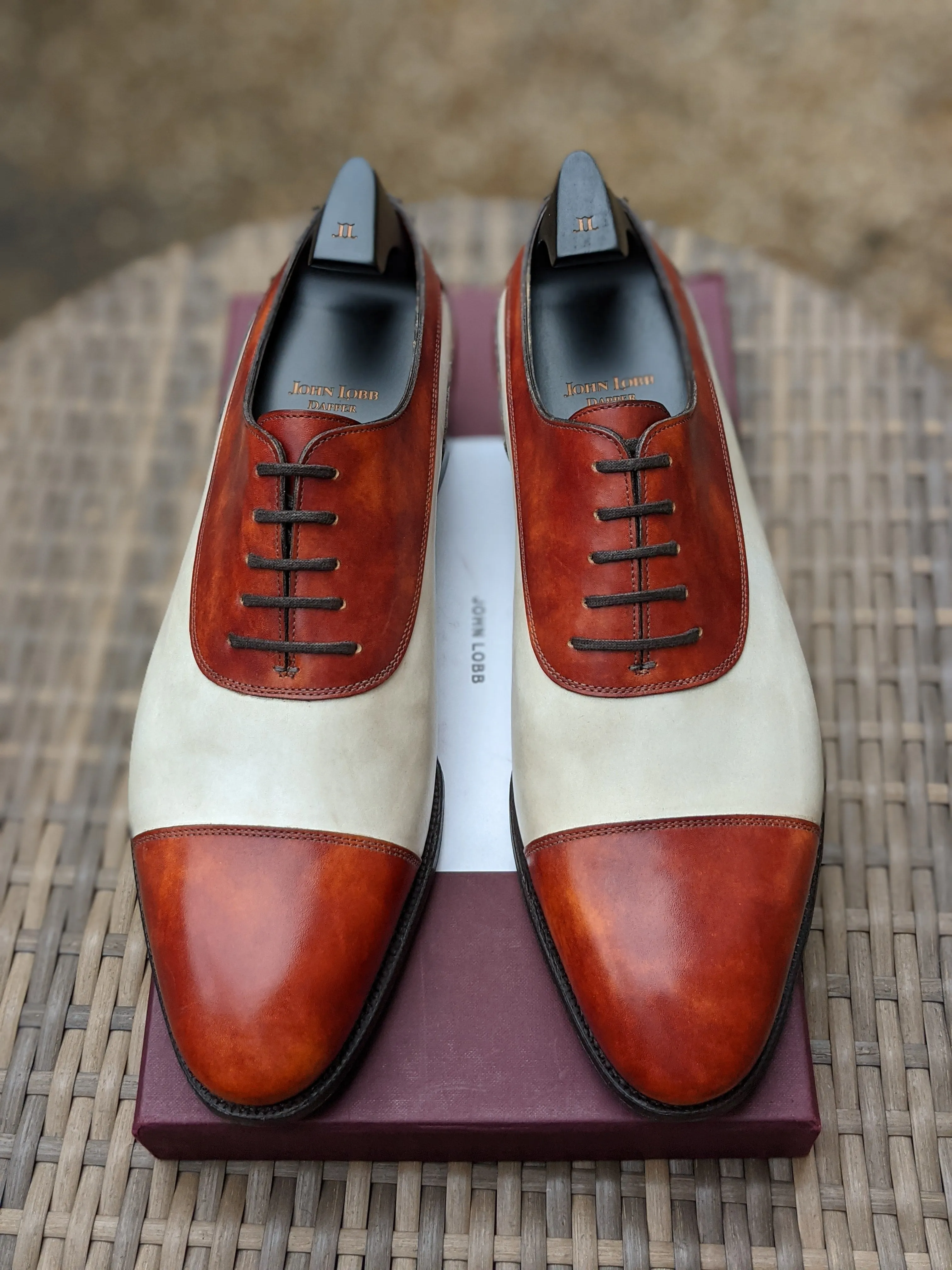 John Lobb - Stafford - Misty & White Calf - UK10.5 - EE fitting