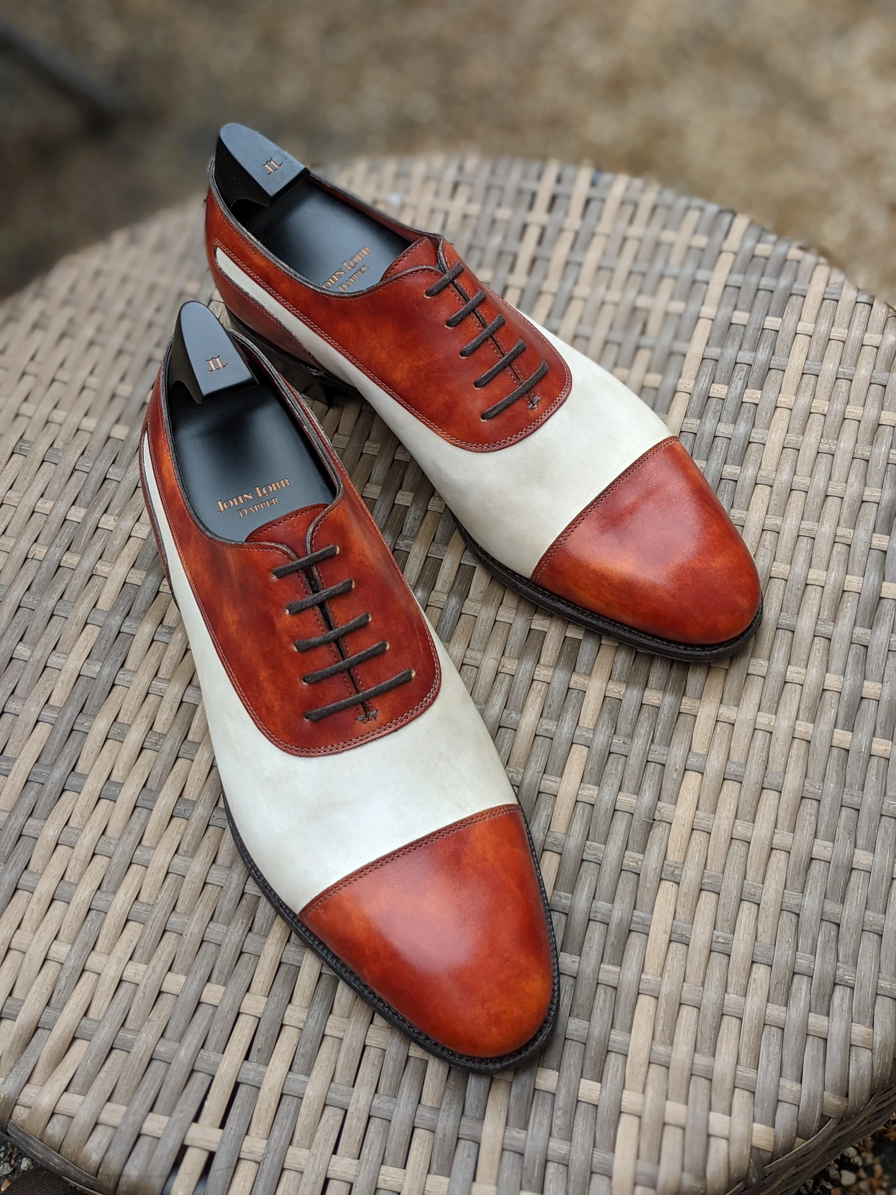 John Lobb - Stafford - Misty & White Calf - UK10.5 - EE fitting
