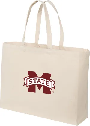 JUMBO Mississippi State University Tote Bag or Large Canvas MSU Bulldogs Shopping Bag