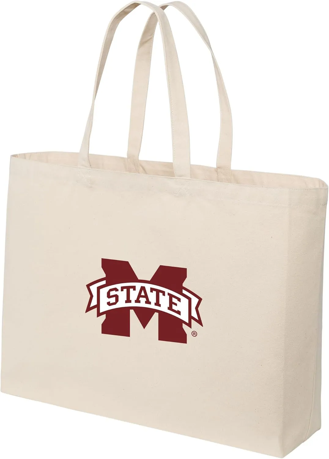 JUMBO Mississippi State University Tote Bag or Large Canvas MSU Bulldogs Shopping Bag