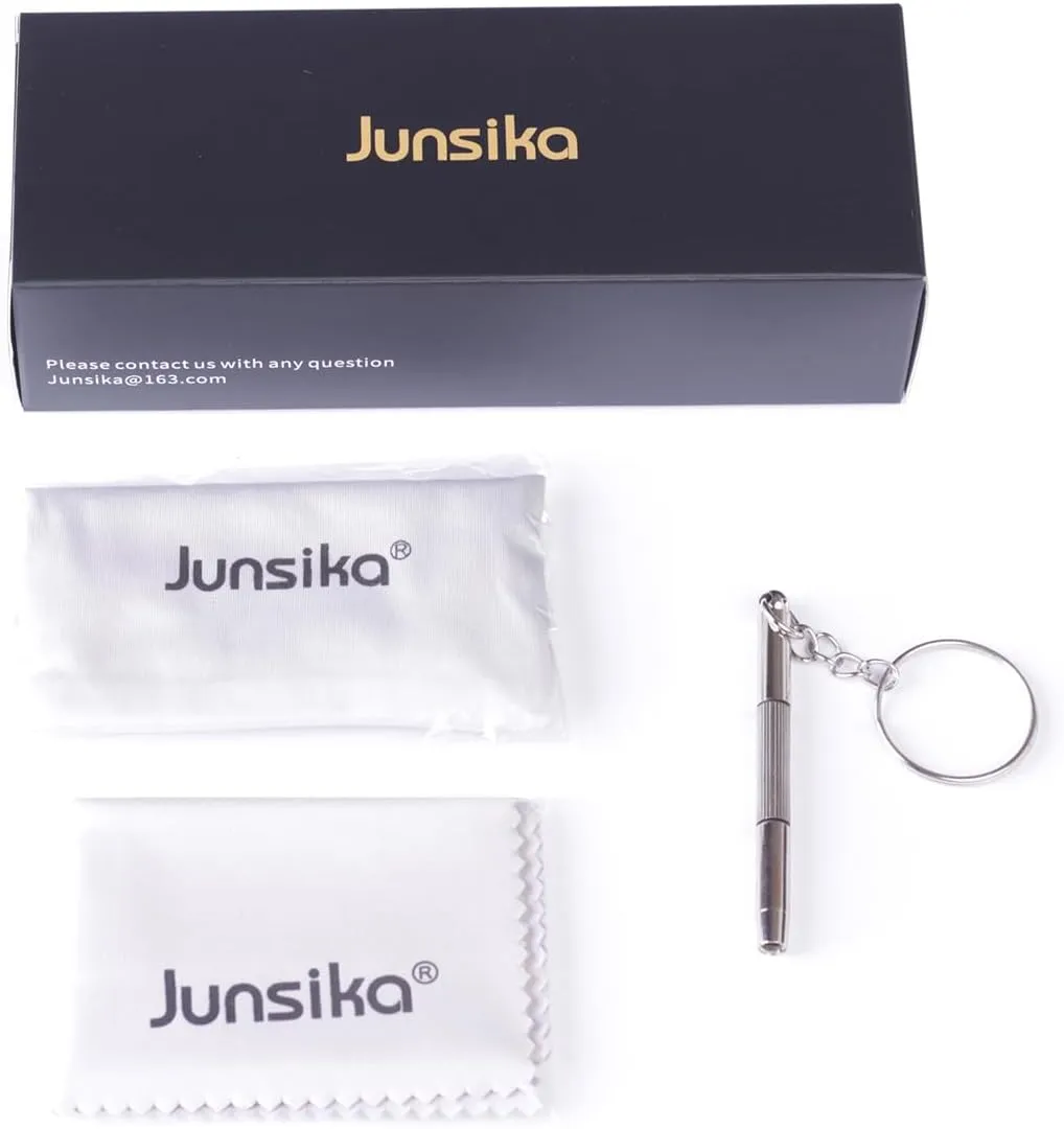 Junsika Oversized Rimless Square Sunglasses for Men Women Classic Retro Designer Imitation Wooden Sunglasses