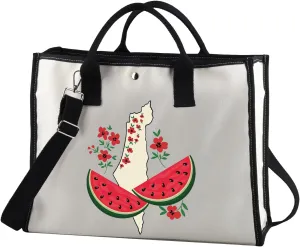 JXGZSO Watermelon Palestine Tote Bag - Free Palestine Flag Shopping Bag Support Gift