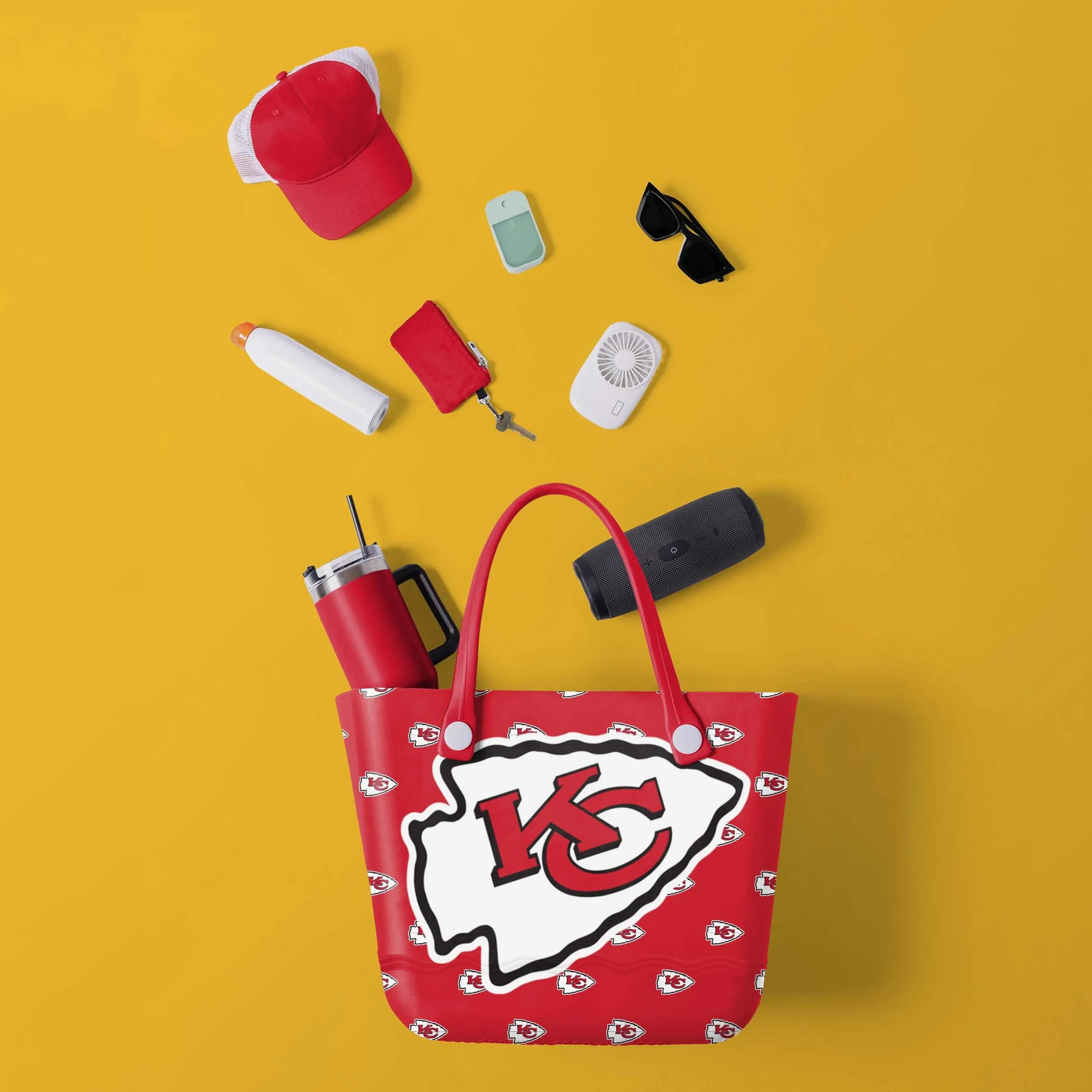 Kansas City Chiefs Big Logo Mini Print Tailgate Tote Bag