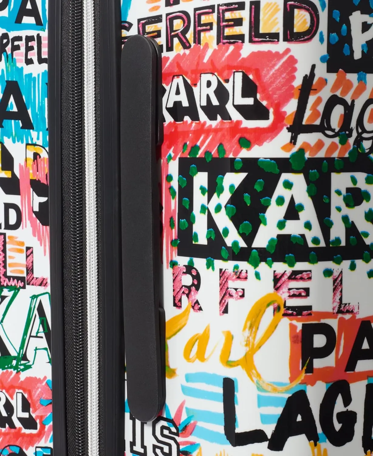 Karl Lagerfeld Paris Women's Logo Explosion Upright Hardside Suitcase, Multi, Medium